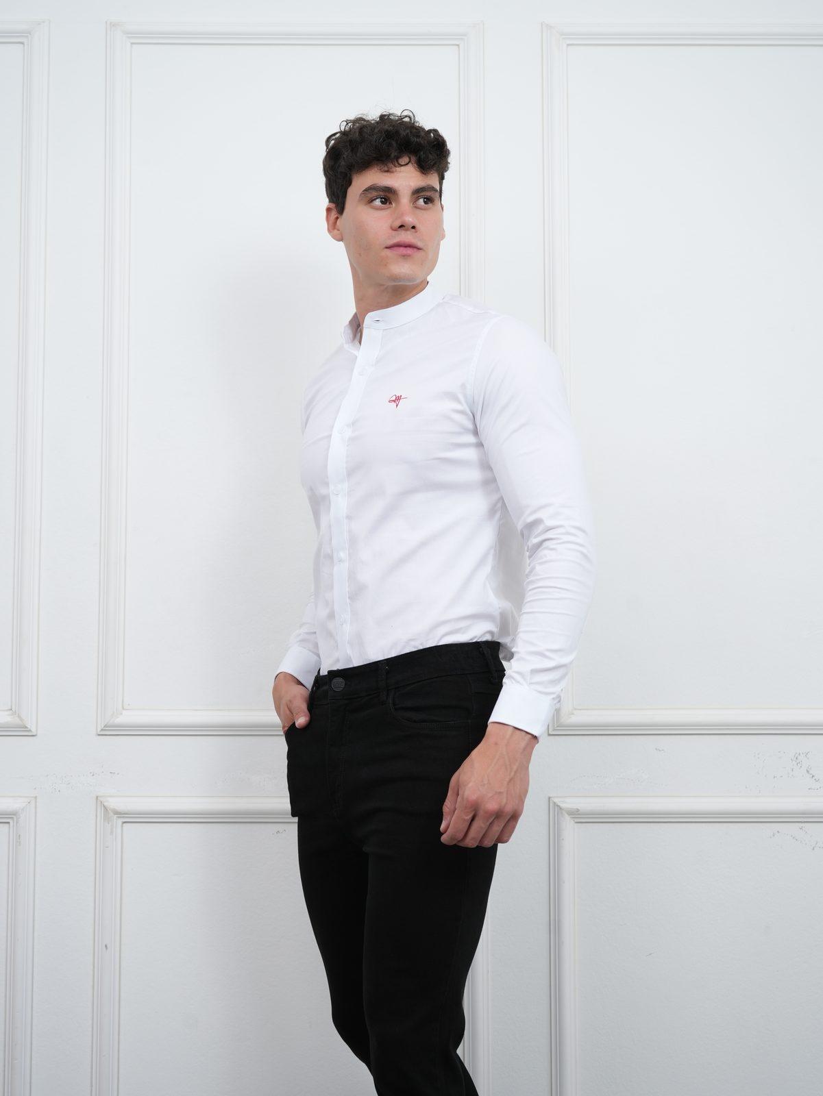 Camisa cuello Nerú blanca