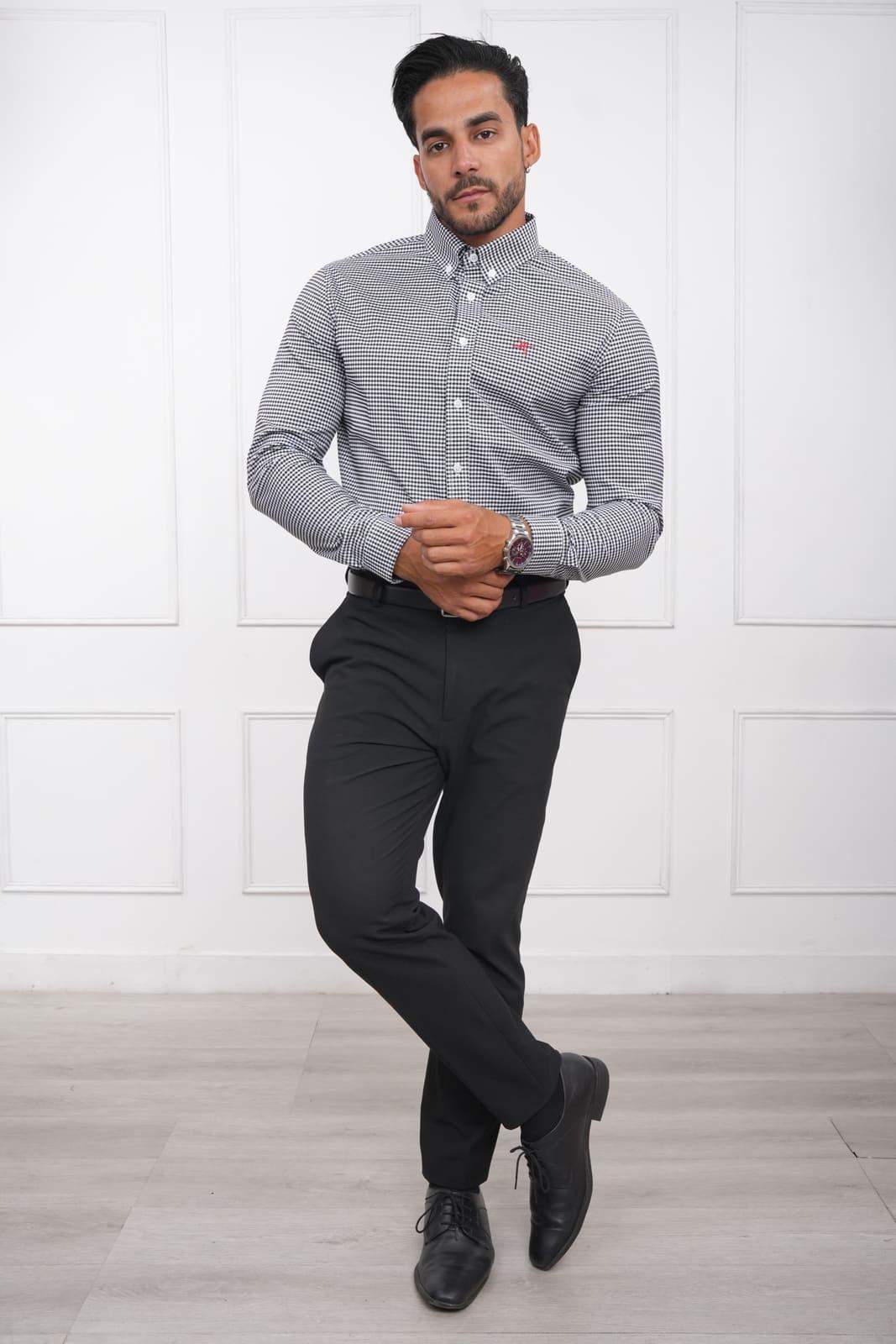Camisa cuadros vichy color Negro · foto 3