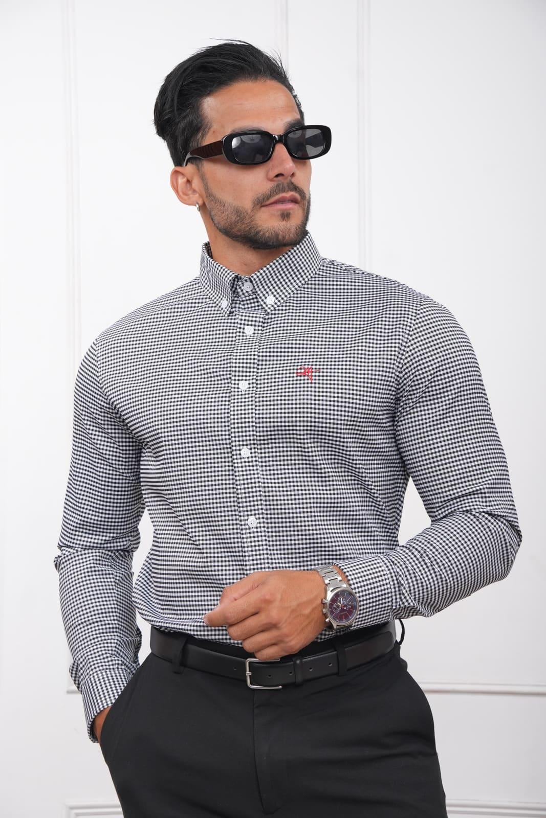 Camisa cuadros vichy color Negro · foto 4