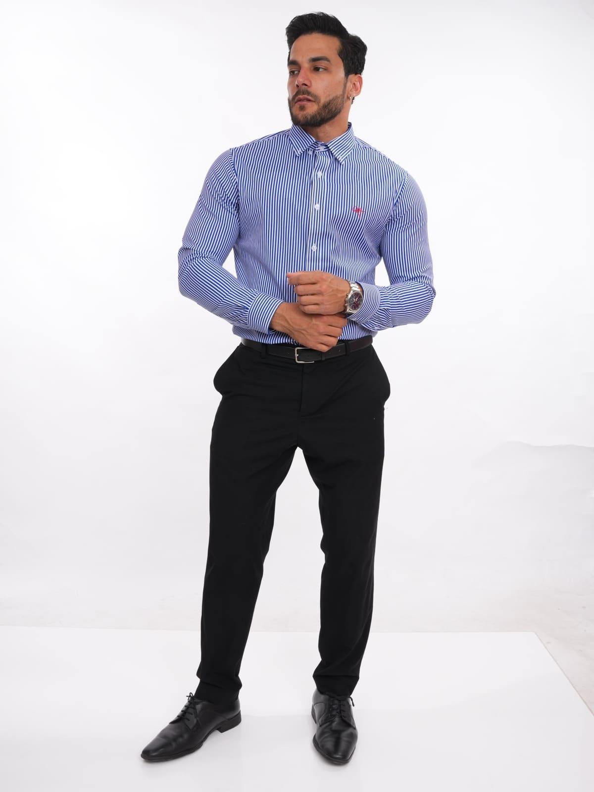 Camisa rayas color Azul italiano · foto 4